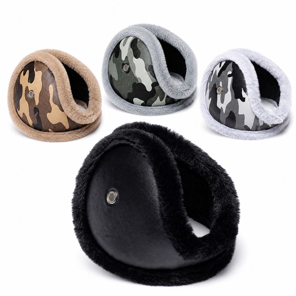 Earmuffs Foldable - New PU Leather Winter Earmuffs Lining