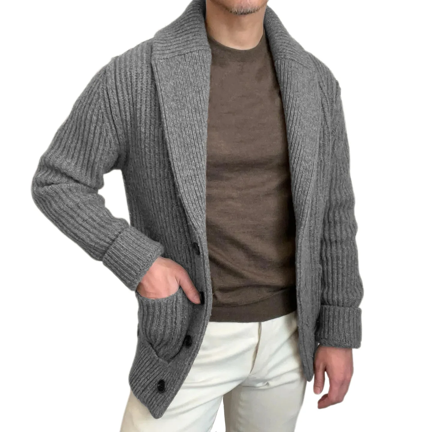 Men's Sweaters Cardigan Lapel  - огляд і ціна Down Jacket Packable