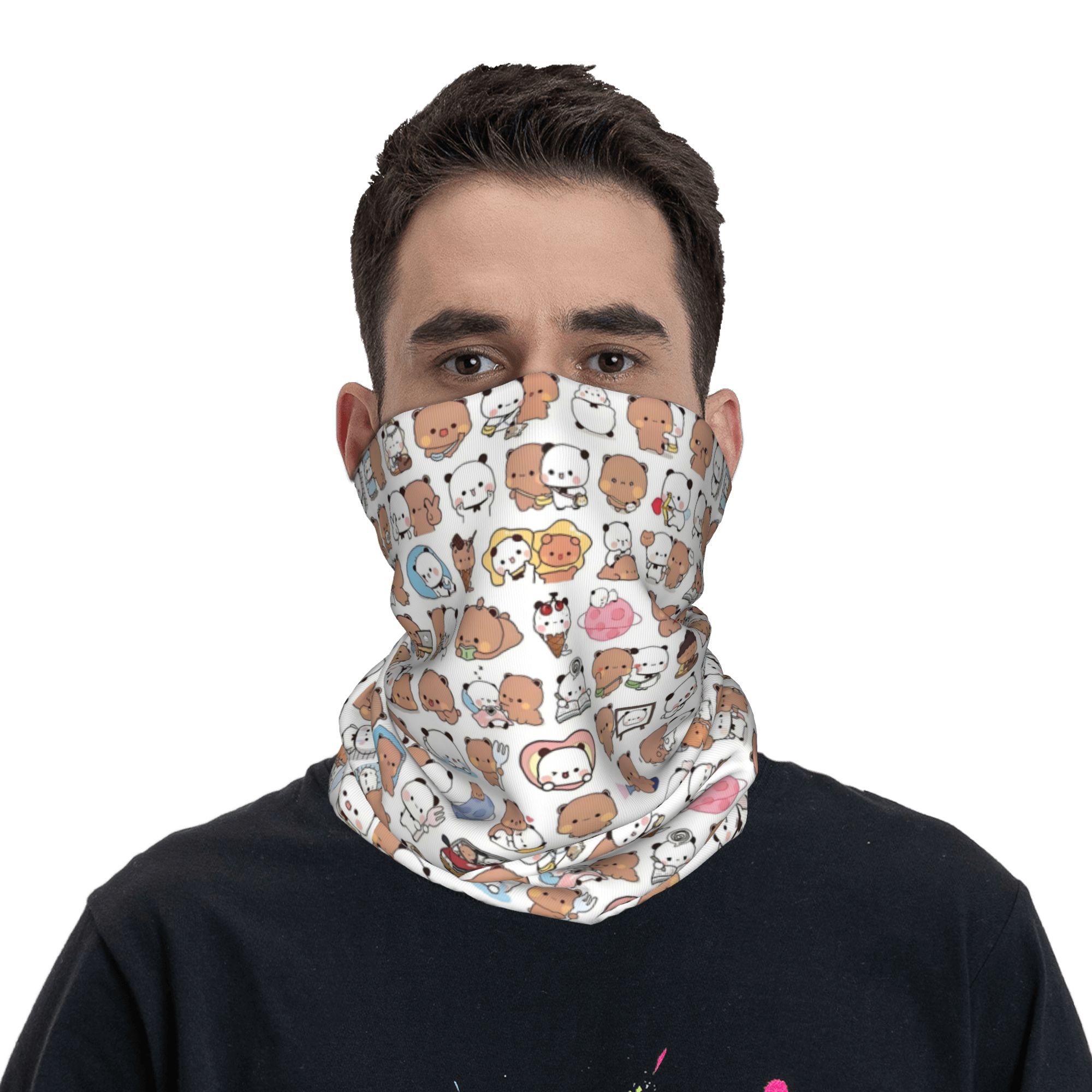 Custom Bear Cartoon Peach And  - огляд і ціна Neck Gaiter Fleece