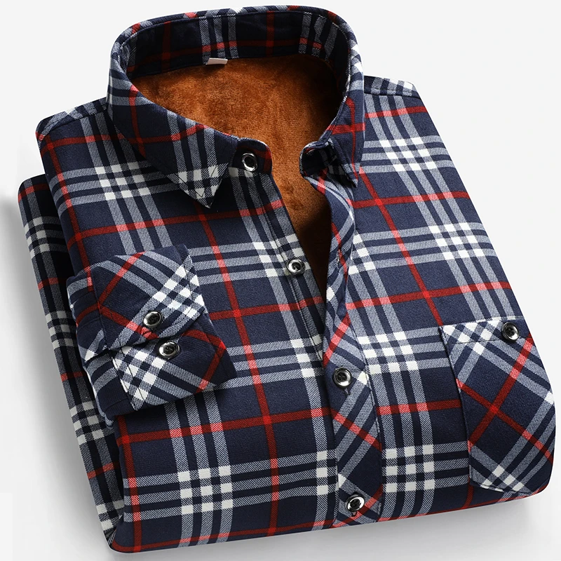 Autumn and Winter Men's Fleece - огляд і ціна Flannel Shirt Lined