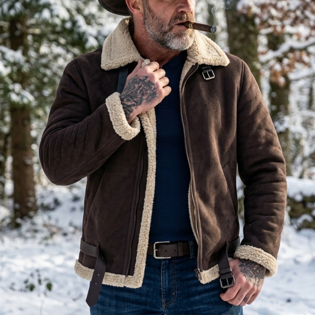Men Winter Faux Suede Jacket F - огляд і ціна Down Jacket Packable