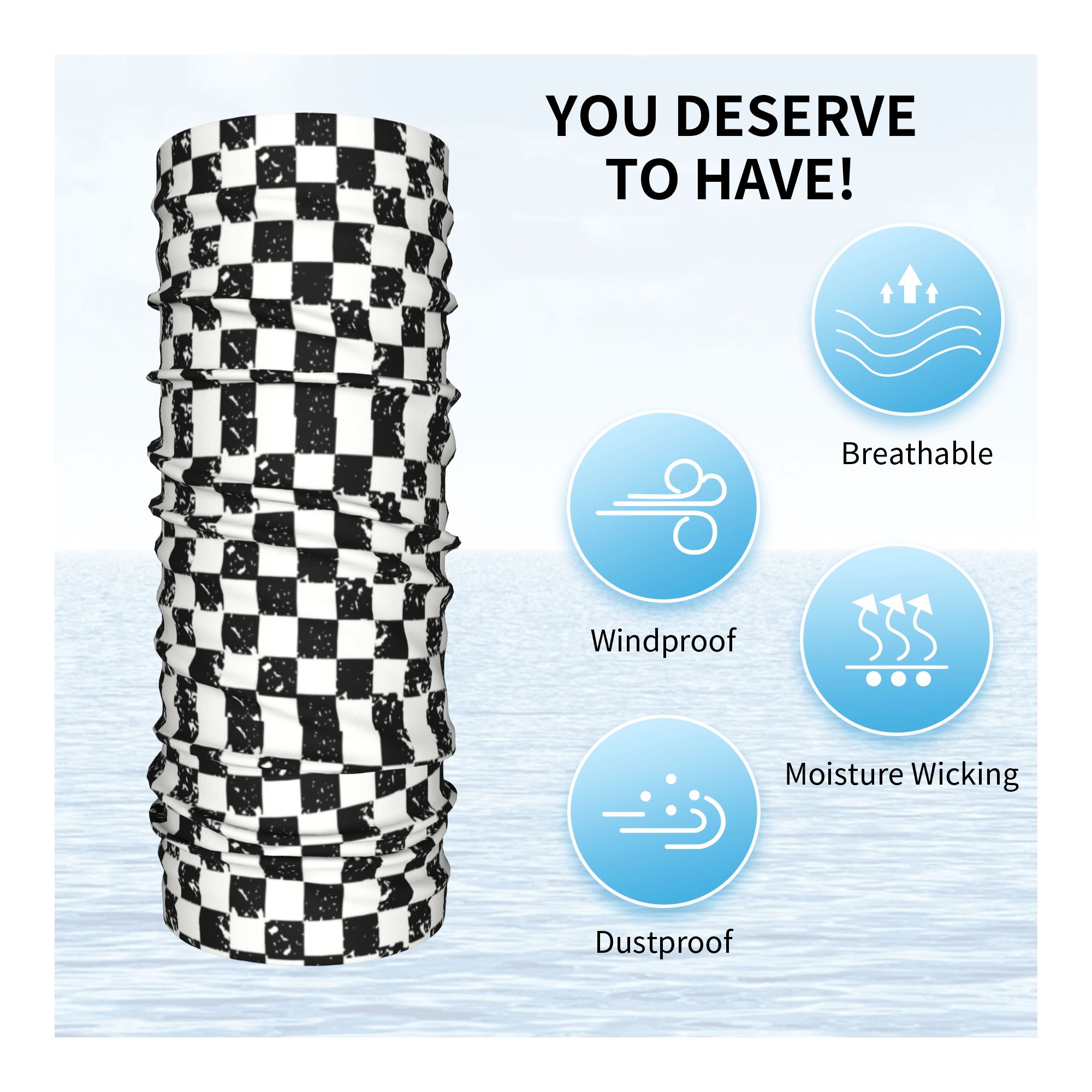 Custom Retro Checkered Flag Wi - огляд і ціна Neck Gaiter Fleece