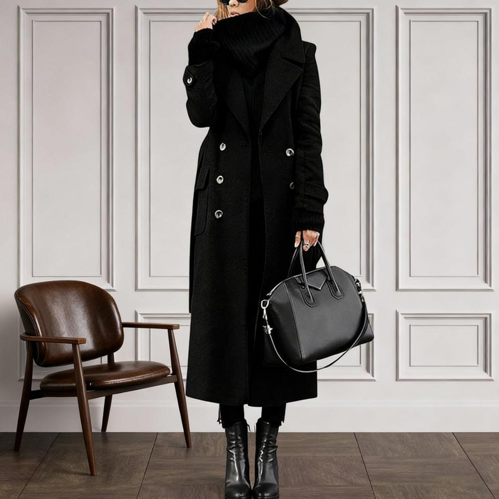 Women Coat Women's Double Brea - огляд і ціна Wool Coat Peacoat