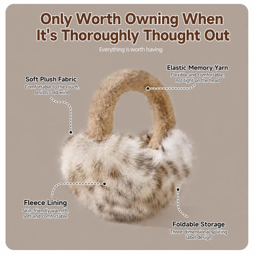 Windproof Faux Fur Earmuffs Sk - огляд і ціна Earmuffs Foldable